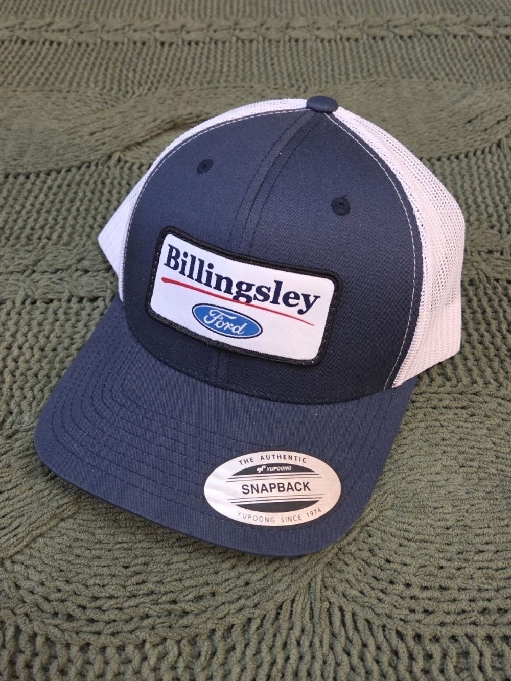 Billingsley Ford Snapback Classic Cap Blue Mesh Back Yupoong Hat